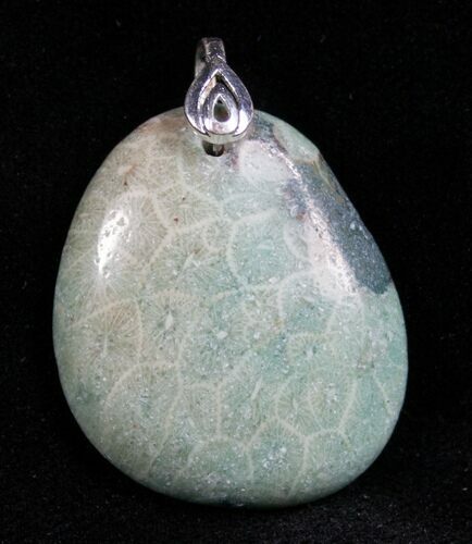 Blue Fossil Coral Pendant - Million Years Old #7696